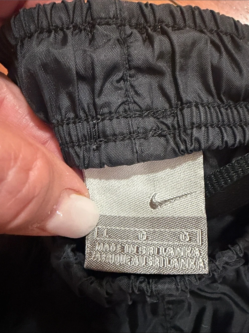 Nike Black Joggers with Blue & White Side Stripes Back Bottom Zippers and Ties